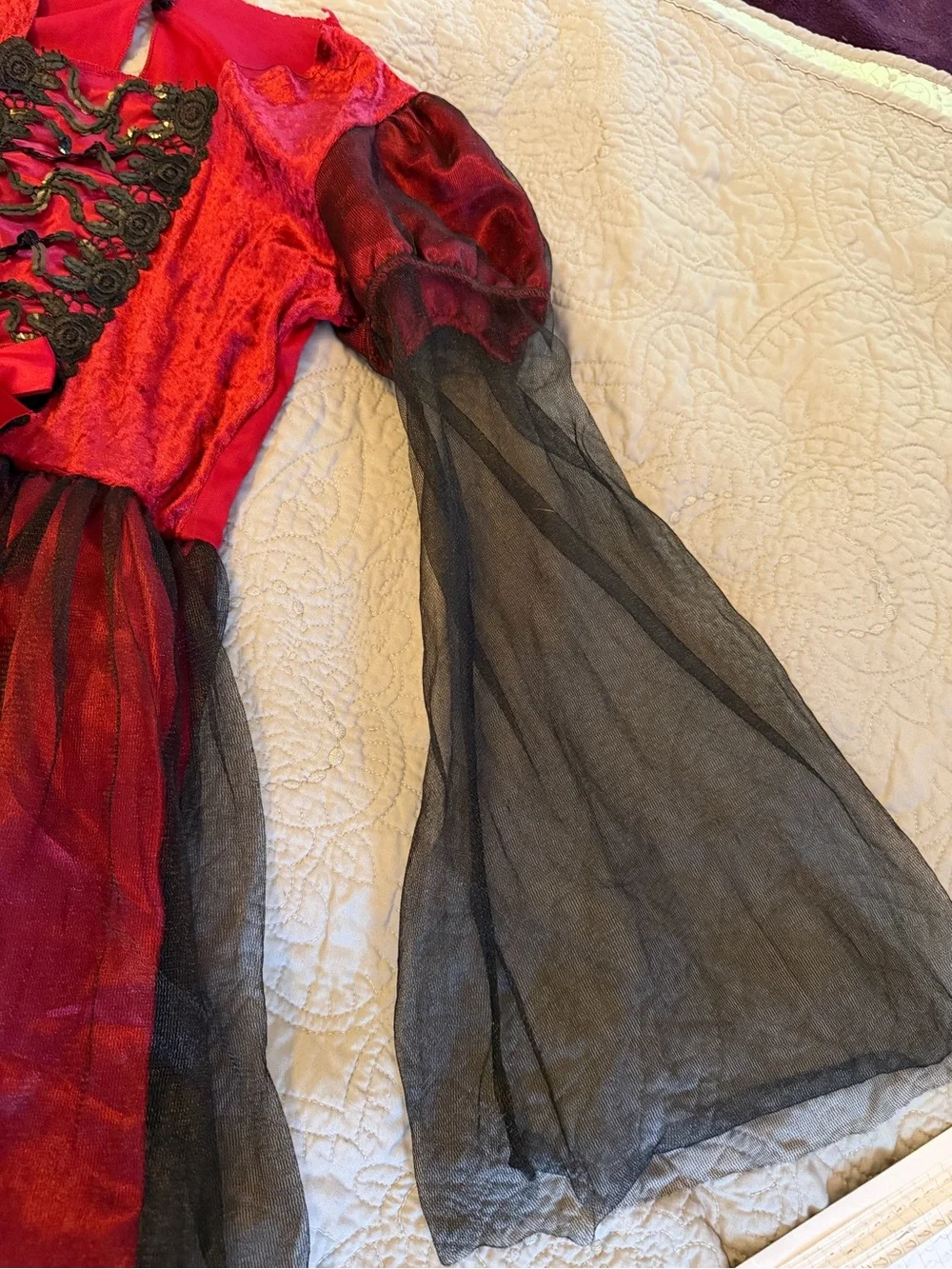 Kids Red and Black Gothic Princess Costume